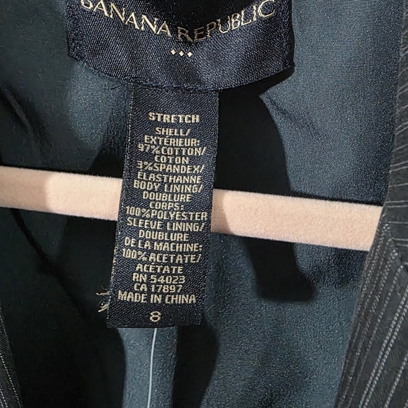 Banana Republic Charcoal Blue Pinstripe Jacket New Sz 8 - Picture 4 of 8